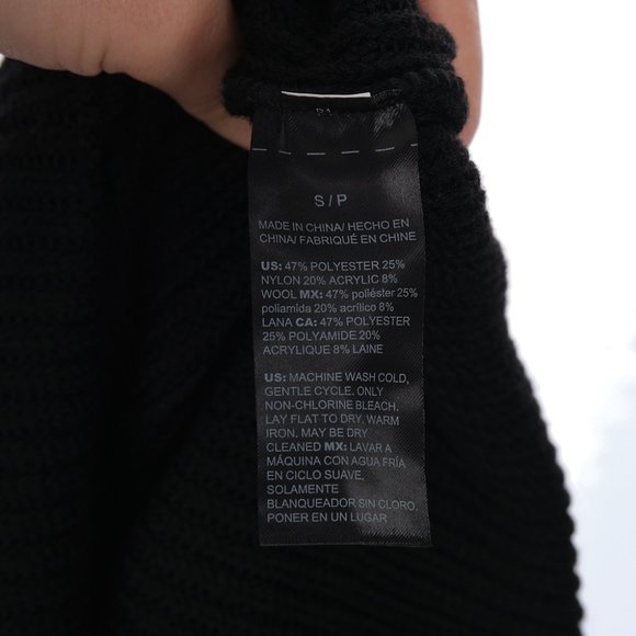 White House Black Market Black Cowl Neck Knit Sweater Small - Picture 9 of 9
